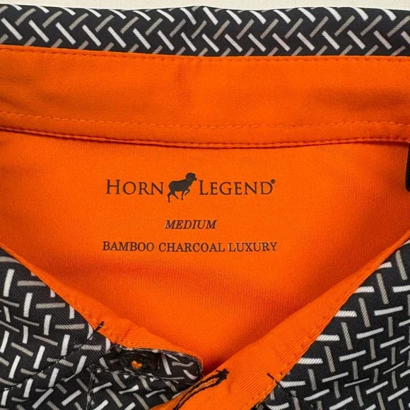 Horn Legend OSU Oklahoma State Pistol Pete Polo Shirt Mens M Bamboo Charcoal